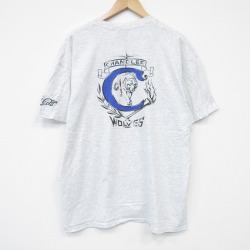 XL★古着 オニータ ONEITA 半袖 ビンテージ Tシャツ メンズ 90年代 90s オオカミ クルーネック 薄グレー 霜降り 25aug07 中古