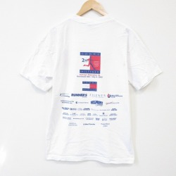 L★古着 半袖 ビンテージ ブランド Tシャツ メンズ 00年代 00s ビッグロゴ 企業広告 コットン クルーネック USA製 白 ホワイト 【spe】 25aug08 中古