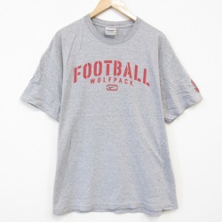 XL★古着 ナイキ NIKE 半袖 ビンテージ Tシャツ メンズ 00年代 00s フットボール クルーネック グレー 霜降り 25aug08 中古
