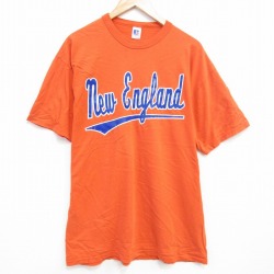 ラッセル 00s 半袖Tシャツ ニューイングランド オレンジ XL | 古着
