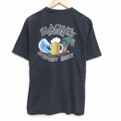 【20%OFF】L★古着 ヘインズ Hanes 半袖 ビンテージ Tシャツ メンズ 00年代 00s ビール 胸ポケット付き コットン クルーネック 黒 ブラック 25aug09 中古