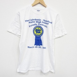 【50%OFF】L★古着 半袖 ビンテージ Tシャツ メンズ 00年代 00s ハイスクール コットン クルーネック 白 ホワイト 25aug09 中古