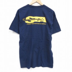 L★古着 半袖 ビンテージ Tシャツ メンズ 00年代 00s STA コットン クルーネック 紺 ネイビー 25aug09 中古