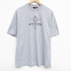 XL★古着 半袖 ビンテージ Tシャツ メンズ 00年代 00s ホッケー クルーネック グレー 霜降り 25aug09 中古