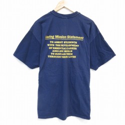 XL★古着 ヘインズ Hanes 半袖 ビンテージ Tシャツ メンズ 00年代 00s Loring コットン クルーネック 紺 ネイビー 25aug09 中古