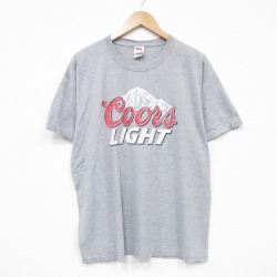 【20%OFF】XL★古着 フルーツオブザルーム 半袖 ビンテージ Tシャツ メンズ 00年代 00s クアーズライト クルーネック グレー 霜降り 25aug12 中古