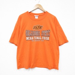 XL★古着 半袖 ビンテージ Tシャツ メンズ 00年代 00s オクラホマ 大きいサイズ コットン クルーネック オレンジ 25aug12 中古
