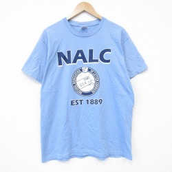 XL★古着 半袖 ビンテージ Tシャツ メンズ 00年代 00s NALCコットン クルーネック 薄紺 ネイビー 25aug12 中古