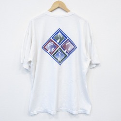 XL★古着 半袖 ビンテージ Tシャツ メンズ 90年代 90s 音符 大きいサイズ クルーネック USA製 白 ホワイト 25aug13 中古