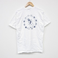 L★古着 半袖 ビンテージ Tシャツ メンズ 90年代 90s ブルドッグ コットン クルーネック 白 ホワイト 25aug13 中古
