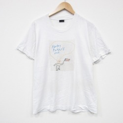 【50%OFF】L★古着 スクリーンスターズ 半袖 ビンテージ Tシャツ メンズ 80年代 80s 星条旗 クルーネック USA製 白 ホワイト 25aug13 中古