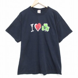 XL★古着 フルーツオブザルーム 半袖 ビンテージ Tシャツ メンズ 00年代 00s ハート コットン クルーネック 黒 ブラック 25aug18 中古