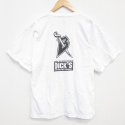 【50%OFF】XL★古着 半袖 ビンテージ Tシャツ メンズ 00年代 00s DICKS コットン クルーネック 白 ホワイト 25aug18 中古
