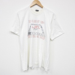 XL★古着 フルーツオブザルーム 半袖 ビンテージ Tシャツ メンズ 90年代 90s LIFE クルーネック USA製 生成り 25aug19 中古