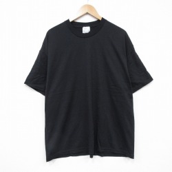 XL★古着 ヘインズ Hanes 半袖 ビンテージ Tシャツ メンズ 00年代 00s 無地 大きいサイズ クルーネック 黒 ブラック 25aug23 中古