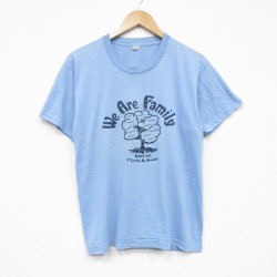 M★古着 スクリーンスターズ 半袖 ビンテージ Tシャツ メンズ 80年代 80s 木 クルーネック 薄紺 ネイビー 25aug23 中古