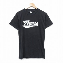 S★古着 半袖 ビンテージ Tシャツ メンズ 80年代 80s タイガース クルーネック USA製 黒 ブラック 25aug23 中古