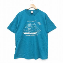 フルーツオブザルーム 00s 半袖Tシャツ 船 ティール XL | 古着