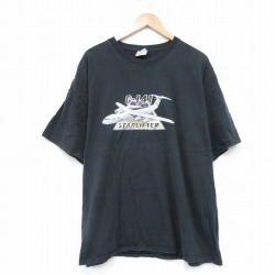 【50%OFF】XL★古着 ヘインズ Hanes 半袖 ビンテージ Tシャツ メンズ 00年代 00s C-141 大きいサイズ コットン クルーネック 黒 ブラック 25aug23 中古