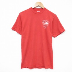 S★古着ヘインズ 半袖 ビンテージ Tシャツ メンズ 80年代 80s ニューイングランド クルーネック 赤 レッド 25aug23 中古