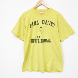 L★古着 半袖 ビンテージ Tシャツ メンズ 00年代 00s PAUL コットン クルーネック 黄 イエロー 25aug26 中古