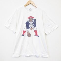 XL★古着 半袖 ビンテージ Tシャツ メンズ 00年代 00s NFL ニューイングランドペイトリオッツ 大きいサイズ コットン クルーネック 白 ホワイト アメフト スーパーボウル 25aug26 中古