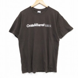 L★古着 半袖 ビンテージ Tシャツ メンズ 00年代 00s Crate コットン クルーネック こげ茶 ブラウン 25sep01 中古