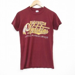 80s 半袖Tシャツ ワシントンレッドスキンズプリント バーガンディ S | 古着