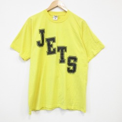 L★古着 フルーツオブザルーム 半袖 ビンテ ージ Tシャツ メンズ 00年代 00s JETSクルーネック 黄 イエロー 25sep01 中古
