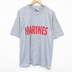 XL★古着 ヘインズ Hanes 半袖 ビンテージ Tシャツ メンズ 00年代 00s マリーンズ 大きいサイズ クルーネック グレー 霜降り 25sep01 中古