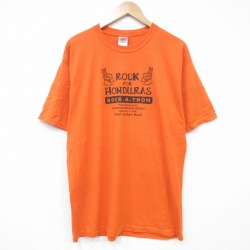 L★古着 半袖 ビンテージ Tシャツ メンズ 00年代 00s イス クルーネック オレンジ 25sep02 中古