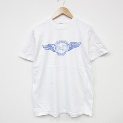 【20%OFF】M★古着 半袖 ビンテージ Tシャツ メンズ 90年代 90s 爆撃機 クルーネック 白 ホワイト 25sep02 中古