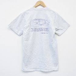 M★古着 半袖 ビンテージ Tシャツ メンズ 00年代 00s メッセージ コットン クルーネック USA製 薄グレー 霜降り 25sep02 中古