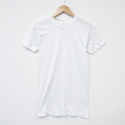 S★古着 ヘルスニット 半袖 ビンテージ Tシャツ メンズ 80年代 80s 無地 クルーネック USA製 白 ホワイト 霜降り 25sep05 中古