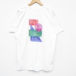 【20%OFF】L★古着 半袖 ビンテージ Tシャツ メンズ 00年代 00s メッセージ コットン クルーネック 白 ホワイト 25sep02 中古