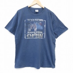 L★古着 半袖 ビンテージ Tシャツ メンズ 00年代 00s OPEN コットン クルーネック 紺 ネイビー 25sep02 中古