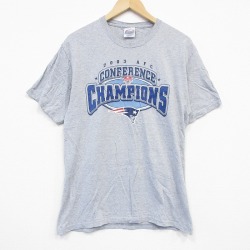 【50%OFF】ヘインズ 00s 半袖Tシャツ NFLニューイングランドペイトリオッツ グレー M | 古着
