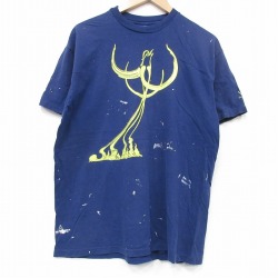 ヘインズ 90s 半袖Tシャツ 鳥 ネイビー L | 古着