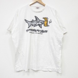 90s 半袖Tシャツ サメ ホワイト XL | 古着