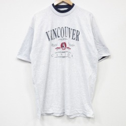 XL★古着 半袖 ビンテージ Tシャツ メンズ 90年代 90s バンクーバー クルーネック カナダ製 薄グレー 霜降り 25sep04 中古
