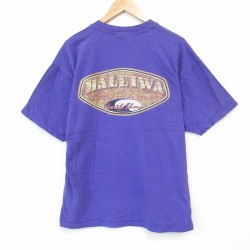 XL★古着 ヘインズ Hanes 半袖 ビンテージ Tシャツ メンズ 00年代 00s HALEIWA コットン クルーネック 紫 パープル 25sep04 中古