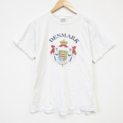 L★古着 半袖 ビンテージ Tシャツ メンズ 00年代 00s デンマーク コットン クルーネック 白 ホワイト 25sep04 中古