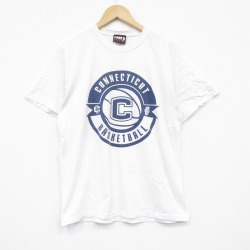 L★古着 半袖 ビンテージ Tシャツ メンズ 00年代 00s バスケットボール コットン クルーネック 白 ホワイト 25sep06 中古