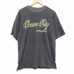 L★古着 半袖 ビンテージ Tシャツ メンズ 90年代 90s オーシャンシティ クルーネック USA製 黒 ブラック 25sep09 中古
