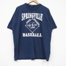 フルーツオブザルーム 90s 半袖Tシャツ ベースボール ネイビー XL | 古着