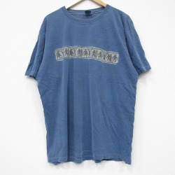 00s 半袖Tシャツ 民族 ネイビー XL | 古着