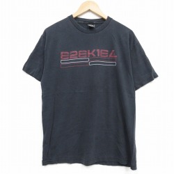 L★古着 半袖 ビンテージ Tシャツ メンズ 00年代 00s E2EKEL コットン クルーネック USA製 黒 ブラック 25sep09 中古