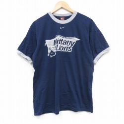 L★古着 ナイキ NIKE 半袖 ビンテージ Tシャツ メンズ 00年代 00s ニタニーライオンズ コットン クルーネック 紺 ネイビー 25sep10 中古