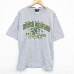 XL★古着 ジャンスポーツ 半袖 ビンテージ Tシャツ メンズ 00年代 00s SNC 大きいサイズ クルーネック グレー 霜降り 25sep11 中古