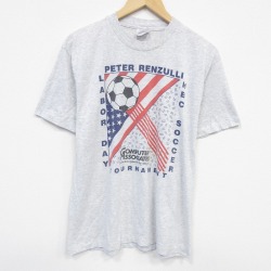 L★古着 ヘインズ Hanes 半袖 ビンテージ Tシャツ メンズ 90年代 90s サッカー クルーネック USA製 グレー 霜降り 25sep11 中古